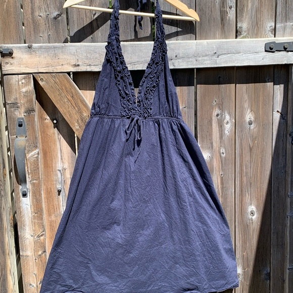 Navy Blue Halter Sundress - Picture 1 of 5